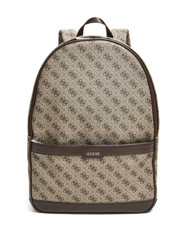 Guess Kevin Logo-Print Ryggsäck Herr Bruna | 908531-CZQ