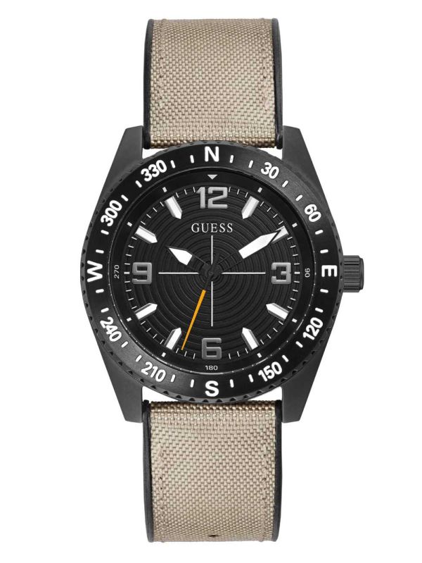Guess Khaki and Black Compass Analog Klocka Herr Olika Färger | 381975-DEY
