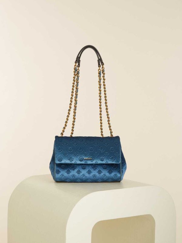 Guess Kimi Logo Convertible Crossbody Väska Dam Blå | 129847-LZF