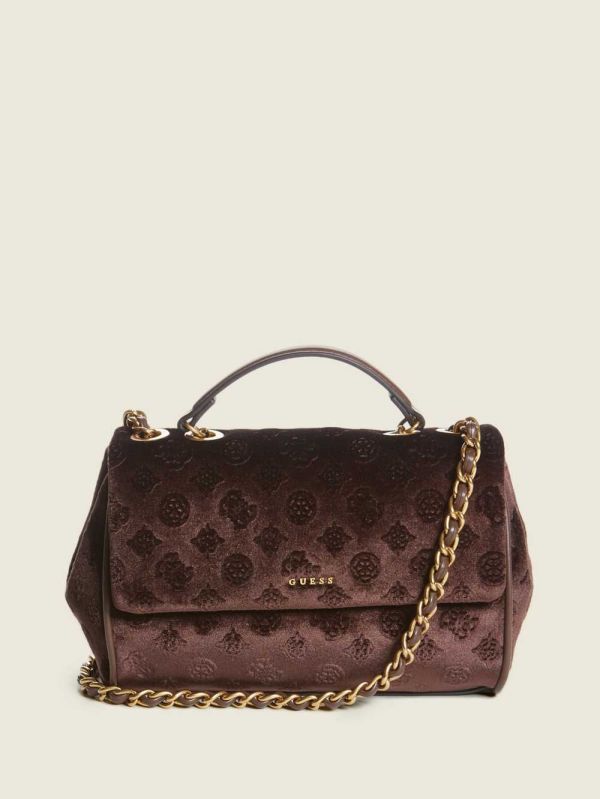 Guess Kimi Logo Convertible Crossbody Väska Dam Mörkbruna | 819673-BDE