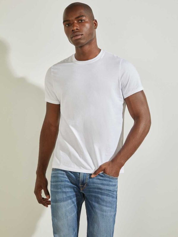 Guess Klassiska Pima Crew T-shirt Herr Vita | 870521-YWK