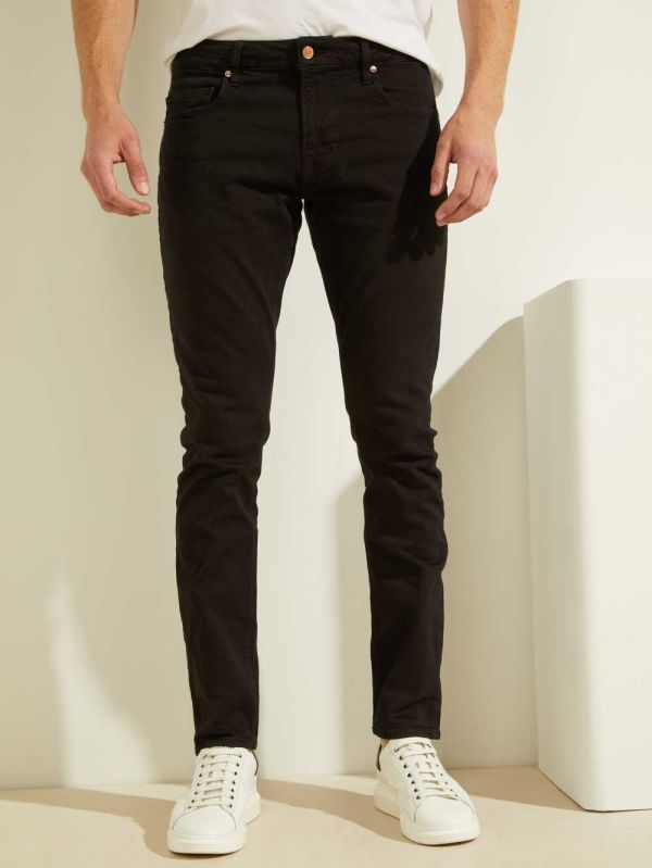 Guess Klassiska Solid Skinny Jeans Herr Svarta | 591720-ONU
