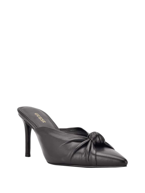 Guess Knot Front Pointed Tå Mules Mules Skor Dam Svarta | 418692-IDC
