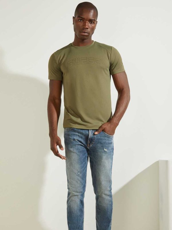 Guess Korey T-shirt Herr Olivgröna | 970683-SKO