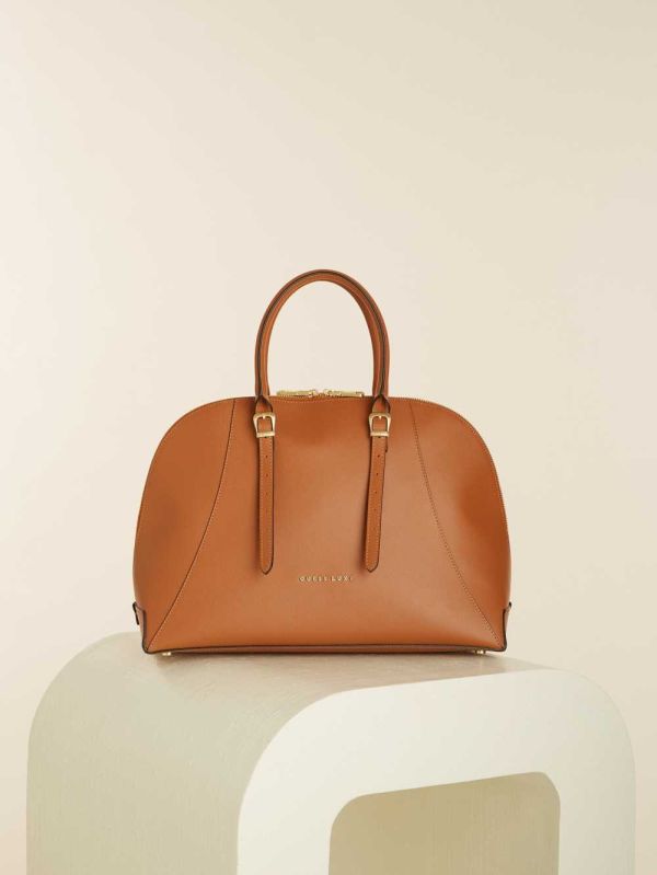 Guess Lady Luxe Dome Satchel Väska Dam Bruna | 269078-TDX