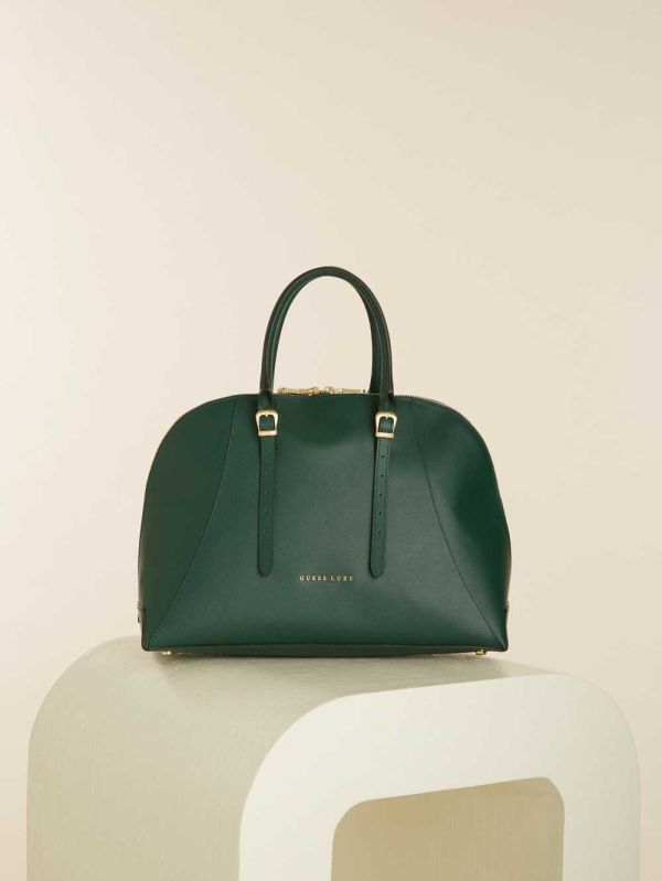 Guess Lady Luxe Dome Satchel Väska Dam Mörkgröna | 549203-RYC