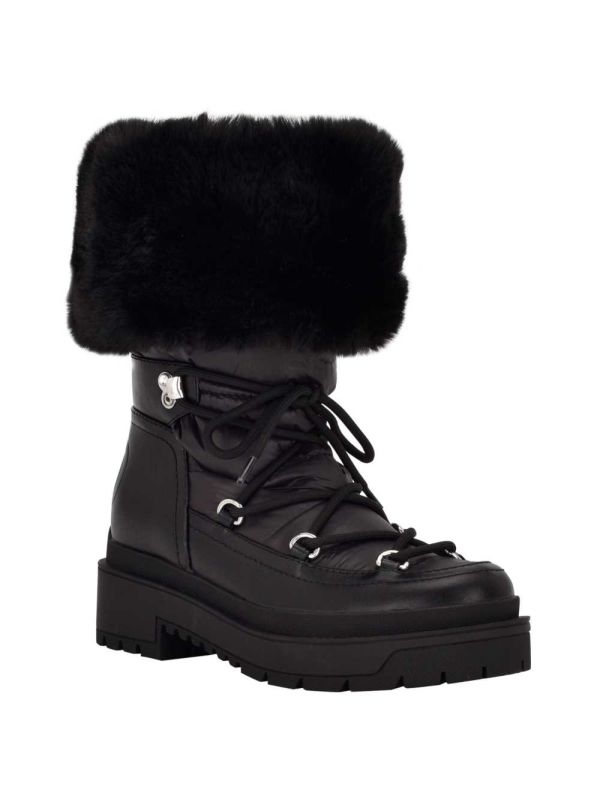 Guess Larya Faux-Fur Snow Stövlar Dam Svarta | 501269-EBR
