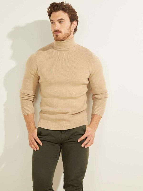 Guess Liam Ribbed Tröjor Herr Gula | 905174-NAS