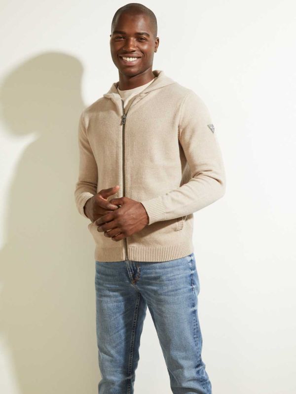 Guess Liam Zip-Up Hoodie Herr Grå | 192640-EJV