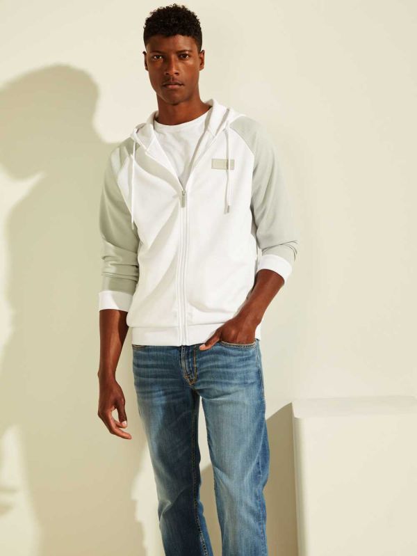 Guess Logo Patch Active Hoodie Herr Vita | 924165-HVA
