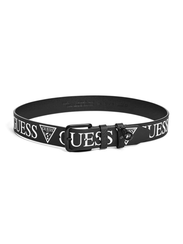 Guess Logo-Print Bälte Herr Svarta Tvätt | 365421-QDU