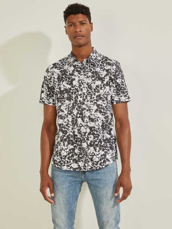 Guess Luxe Dried Blooms Skjorta Herr Vita | 479205-YAK