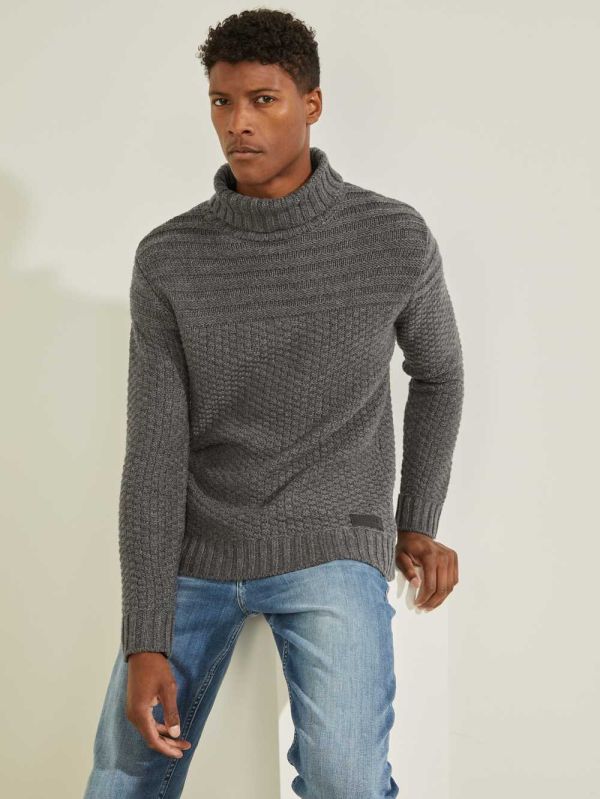 Guess Lynton Ski Turtleneck Tröjor Herr Mörkgrå | 907368-VKU