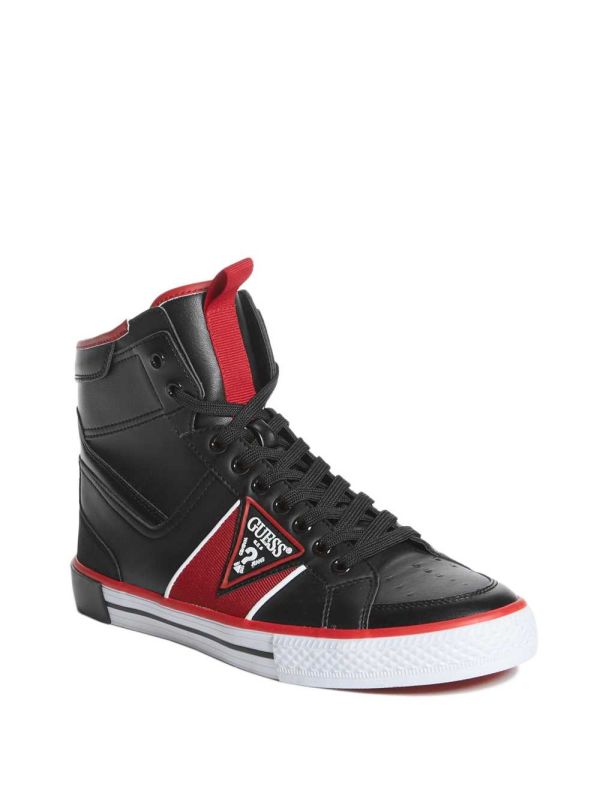 Guess Maeno Triangle Logo High-Top Sneakers Herr Svarta | 859734-FKD