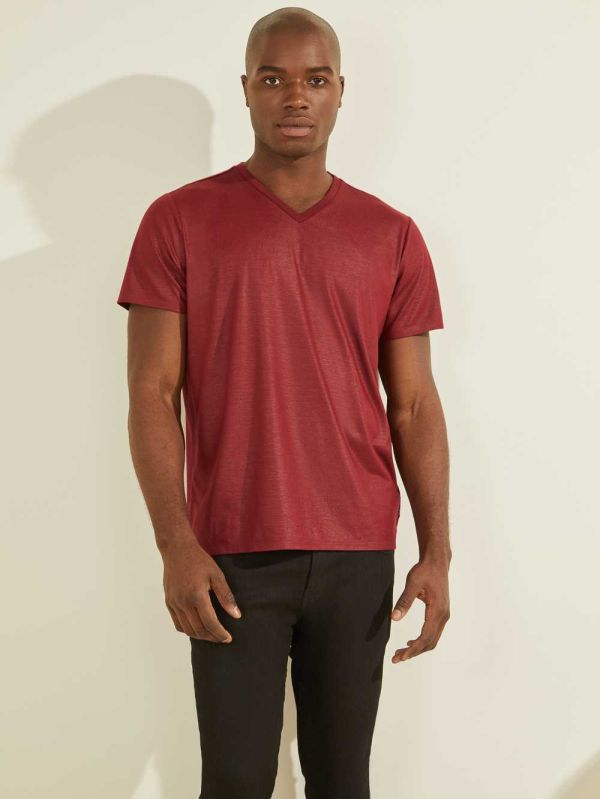 Guess Mason Yoke V-Neck T-shirt Herr Tvätt | 714653-SAC