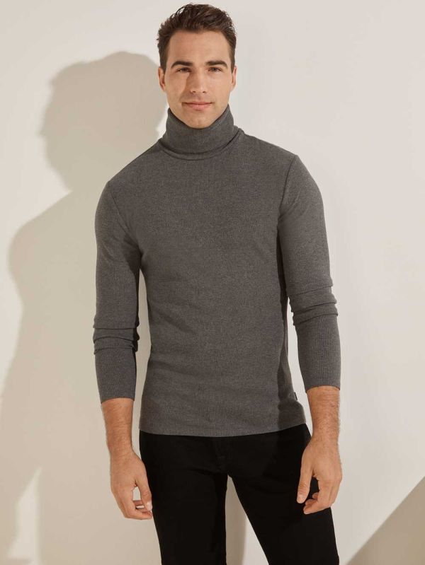 Guess Mateo Turtleneck T-shirt Herr Mörkgrå | 837905-QCF