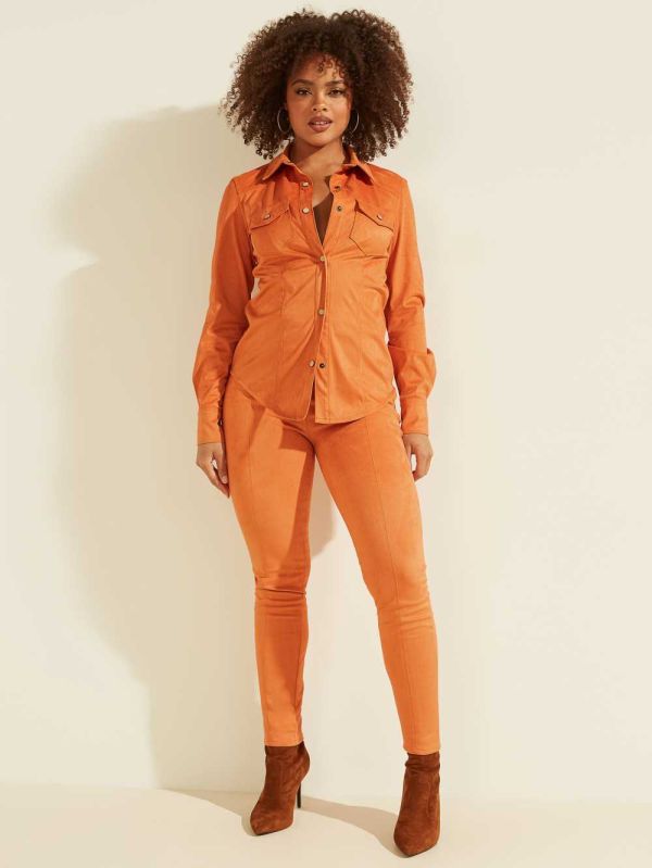 Guess Maya Faux-Mocka Leggings Dam Aprikos | 341982-SUD