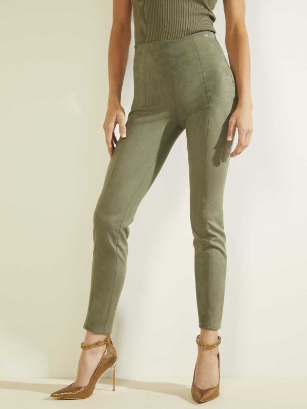 Guess Maya Faux-Mocka Leggings Dam Gröna | 920786-IFN