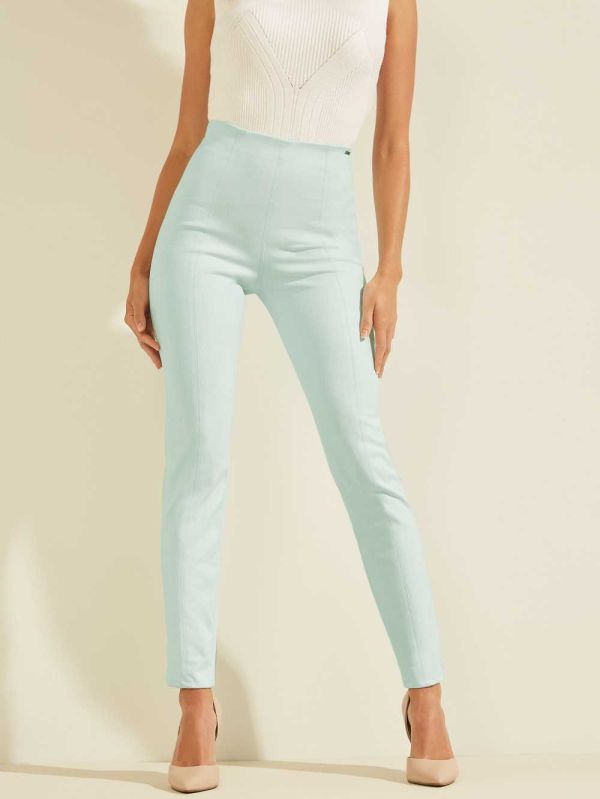 Guess Maya Faux-Mocka Leggings Dam Ljusblå | 153268-BNX