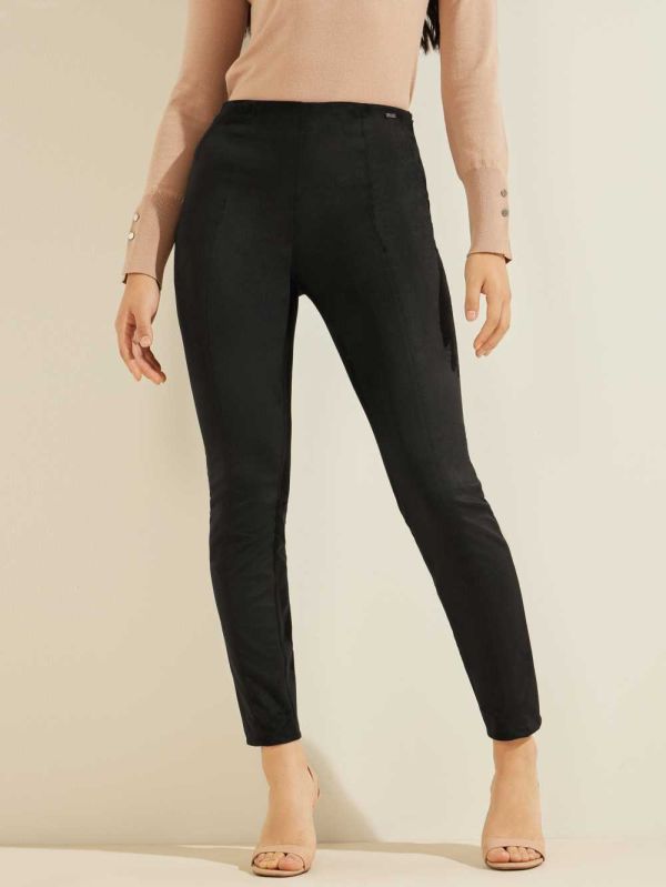 Guess Maya Faux-Mocka Leggings Dam Svarta | 158270-GSW