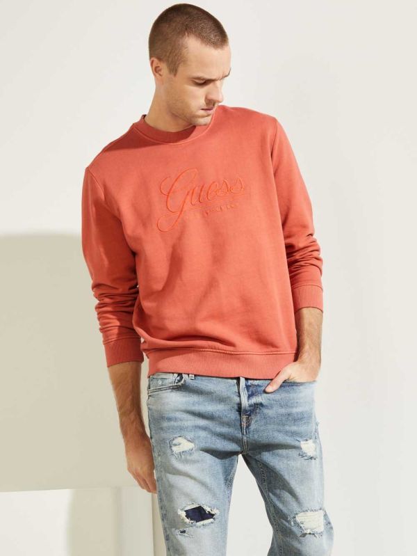 Guess Melvyn Pullover Sweatshirt Herr Röda | 320564-HVC