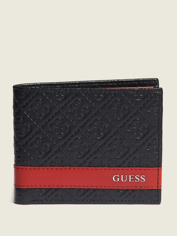 Guess Mesa Double Billfold Plånbok Herr Svarta Röda | 425839-WIY