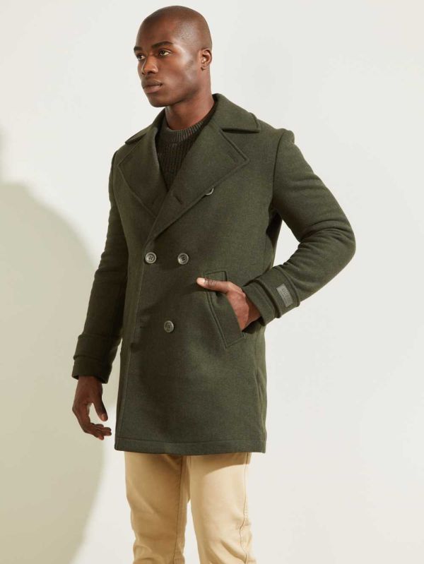 Guess Military Wool-Blend Rockar Herr Gröna | 498673-XVJ