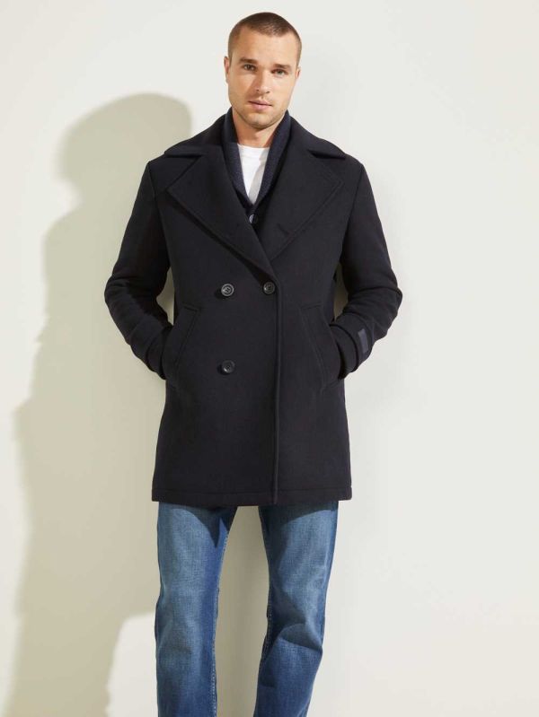 Guess Military Wool-Blend Rockar Herr Mörkblå | 120456-GSA