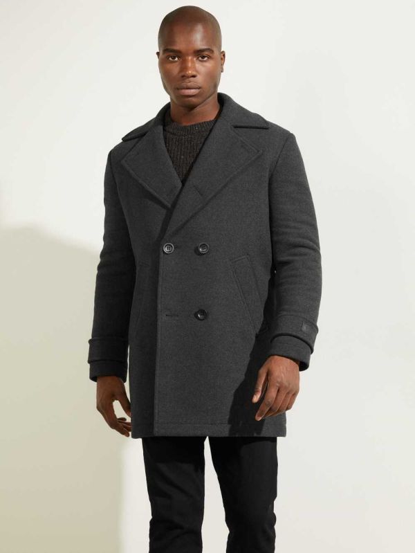 Guess Military Wool-Blend Rockar Herr Mörkgrå | 397821-OIJ