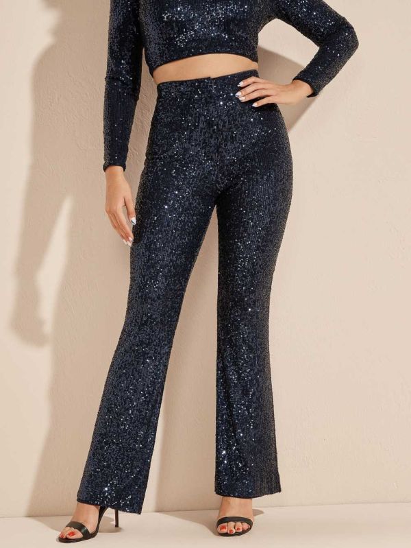 Guess Moonlight Sequin Byxor Dam Marinblå | 019276-OGA