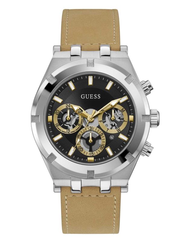 Guess Multi-Tone and Läder Multifunction Klocka Herr Olika Färger | 652197-QKU