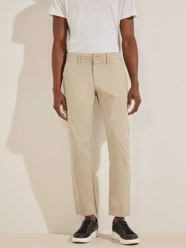 Guess Myron Twill Skinny Byxor Herr Beige | 506943-PEV