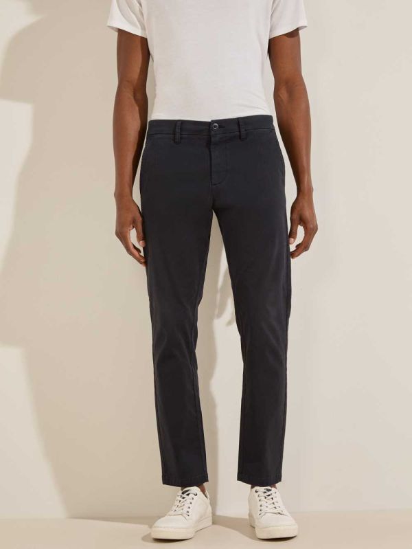 Guess Myron Twill Skinny Byxor Herr Mörkblå | 123056-FDL