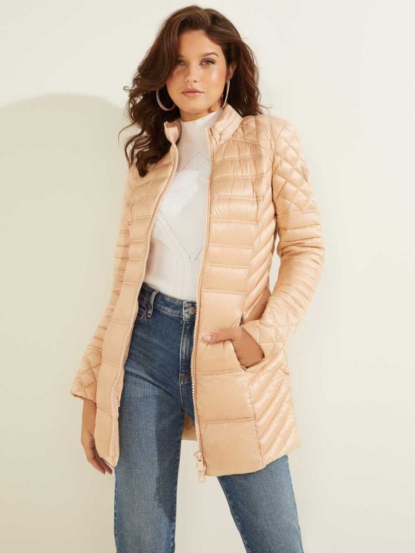 Guess Natasha Packable Down Jacka Dam Khaki | 430218-ILH