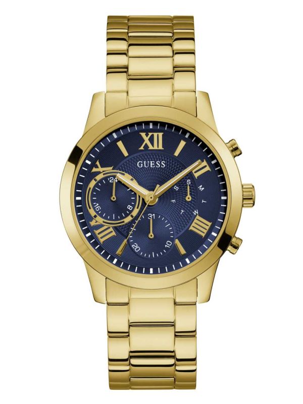 Guess Navy and Gold-Tone Chronograph Klocka Herr Guld | 761958-CYJ