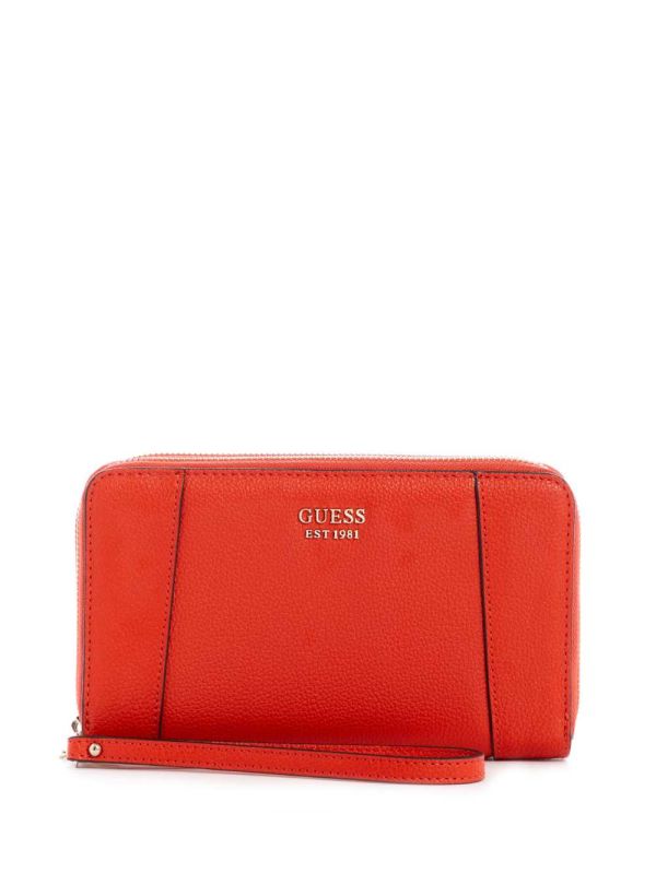 Guess Naya Double Zip Wristlet Plånbok Dam Mörkkungsblått | 074196-OBU
