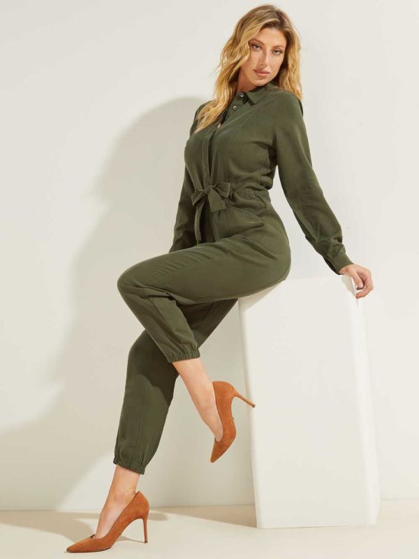 Guess Neva Sandwashed Jumpsuit Dam Gröna | 806239-XEB