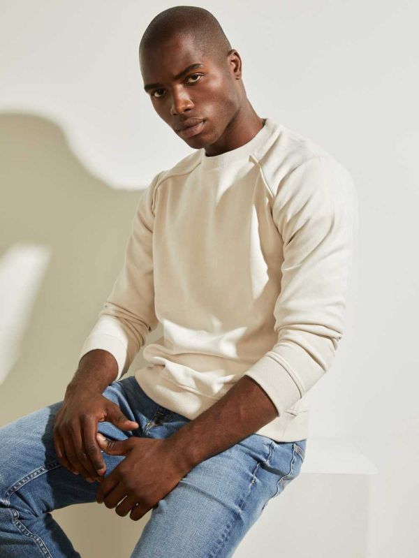 Guess Newton Fleece Pullover Sweatshirt Herr Grå | 158034-WZG