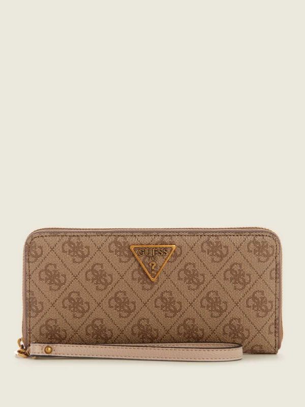 Guess Noelle Logo Large Zip-Around Plånbok Dam Bruna Blommiga | 870291-QJK