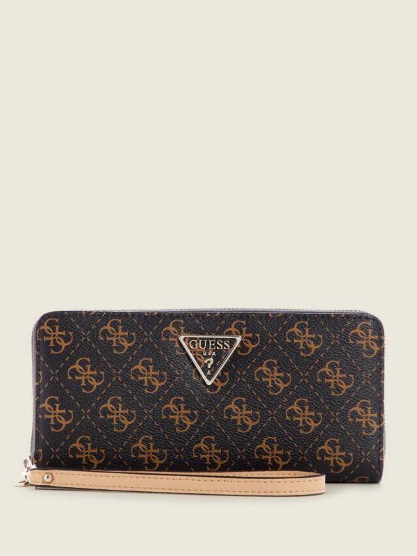Guess Noelle Logo Large Zip-Around Plånbok Dam Bruna Olika Färger | 874510-YHG