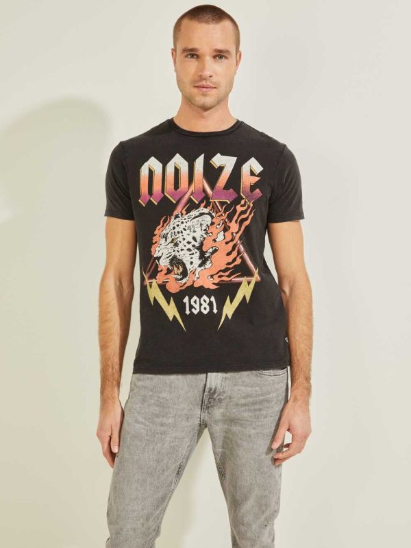 Guess Noize T-shirt Herr Svarta Olika Färger | 369817-BZC