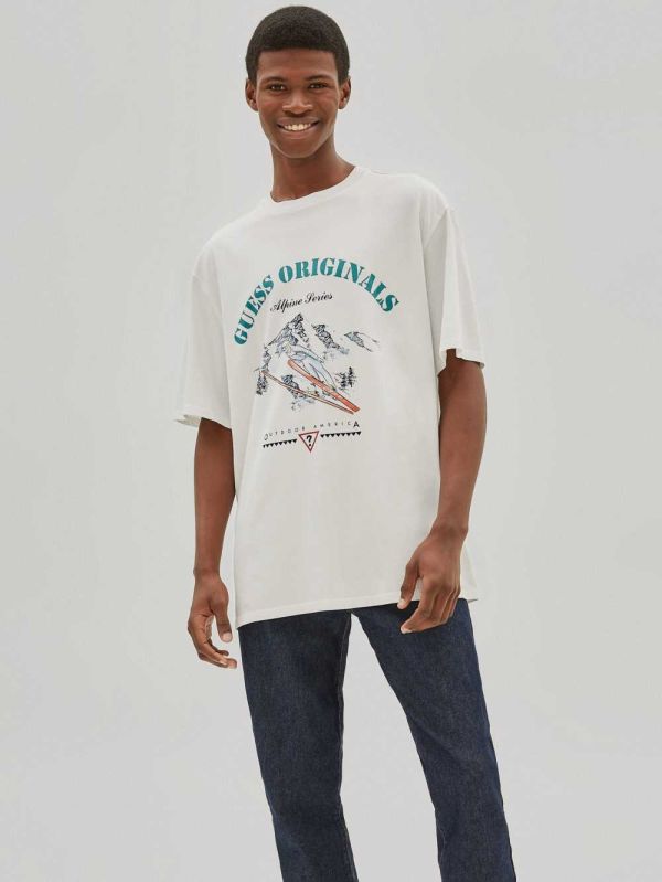 Guess Original Alpine T-shirt Herr Vita | 730156-WYC