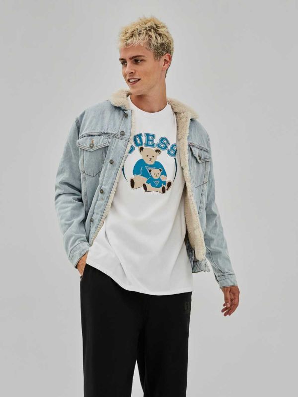 Guess Original Bear Denim Jacka Herr Ljustvätt | 043251-TKJ