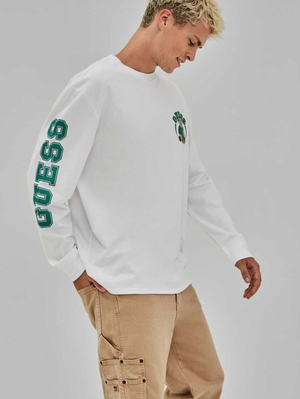 Guess Original Bear Long-Sleeve T-shirt Herr Vita | 851639-PAJ