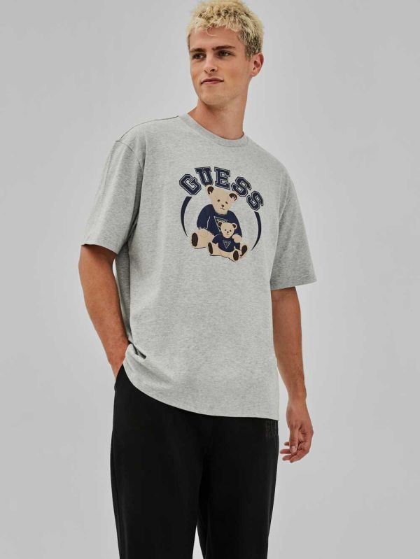Guess Original Bear T-shirt Herr Ljusgrå | 085963-MJW