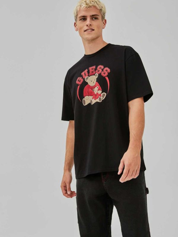 Guess Original Bear T-shirt Herr Svarta | 763149-SUM