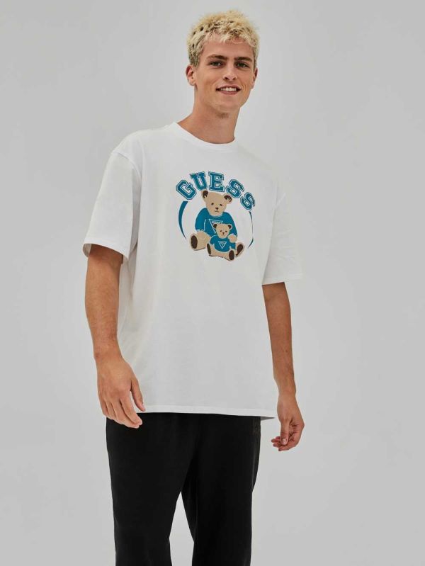 Guess Original Bear T-shirt Herr Vita | 247516-KEA