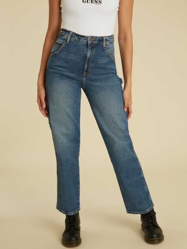 Guess Original Carpenter Jeans Dam Mörkblå Tvätt | 302615-LQU