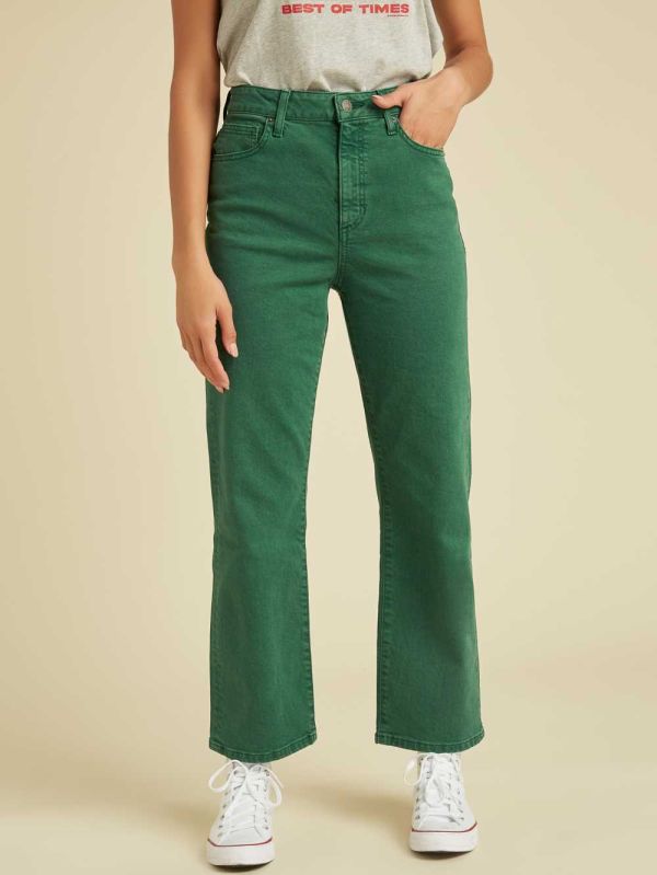 Guess Original Cropped Mom Jeans Dam Gröna Tvätt | 271304-IOA