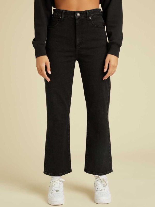 Guess Original Cropped Mom Jeans Dam Svarta Tvätt | 179260-DZS